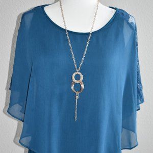 AGB Poncho Style with Lace Detailed Top